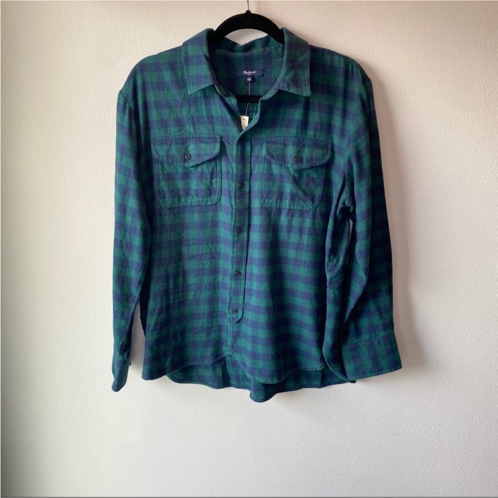 Madewell Flannel Cargo Workshirt Green Buffalo L